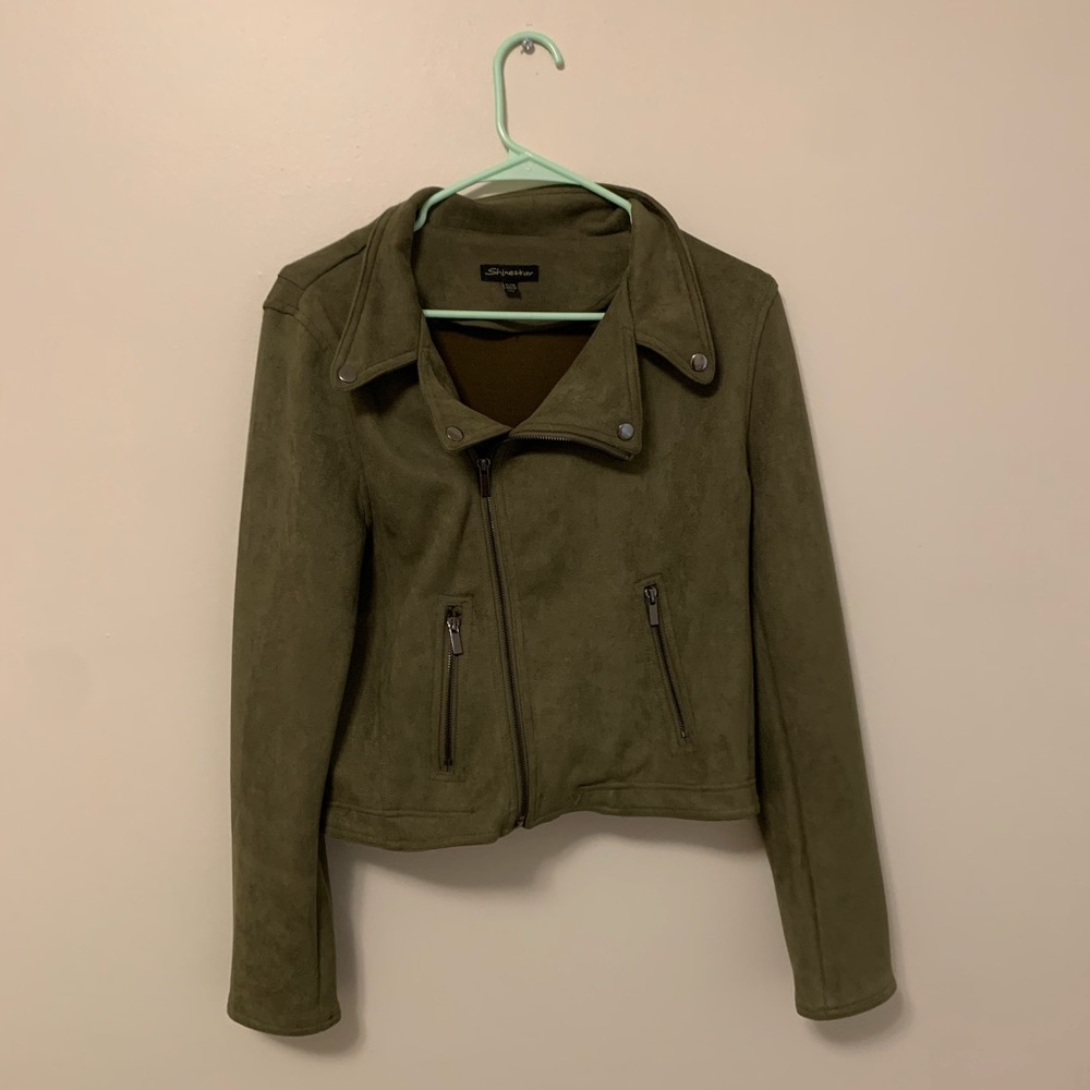 Shinestar Olive green Suede Jacket